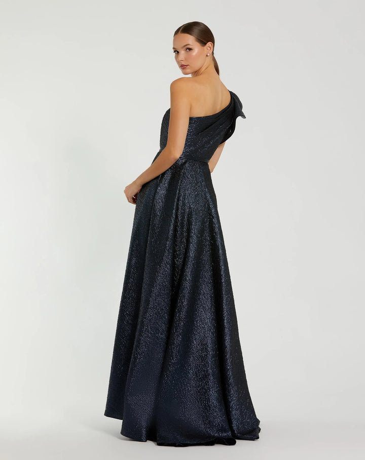 Mac Duggal 67297 One Shoulder Metallic Ball Gown