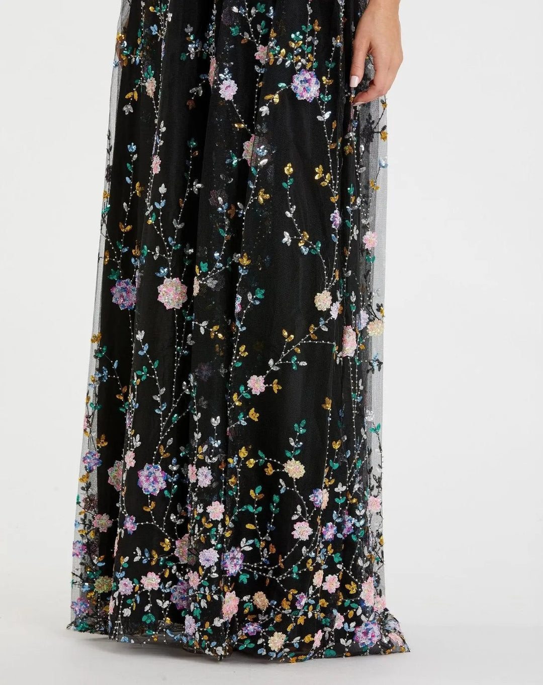 Mac Duggal 67889 Embroidered Butterfly Sleeve Empire Waist Dress