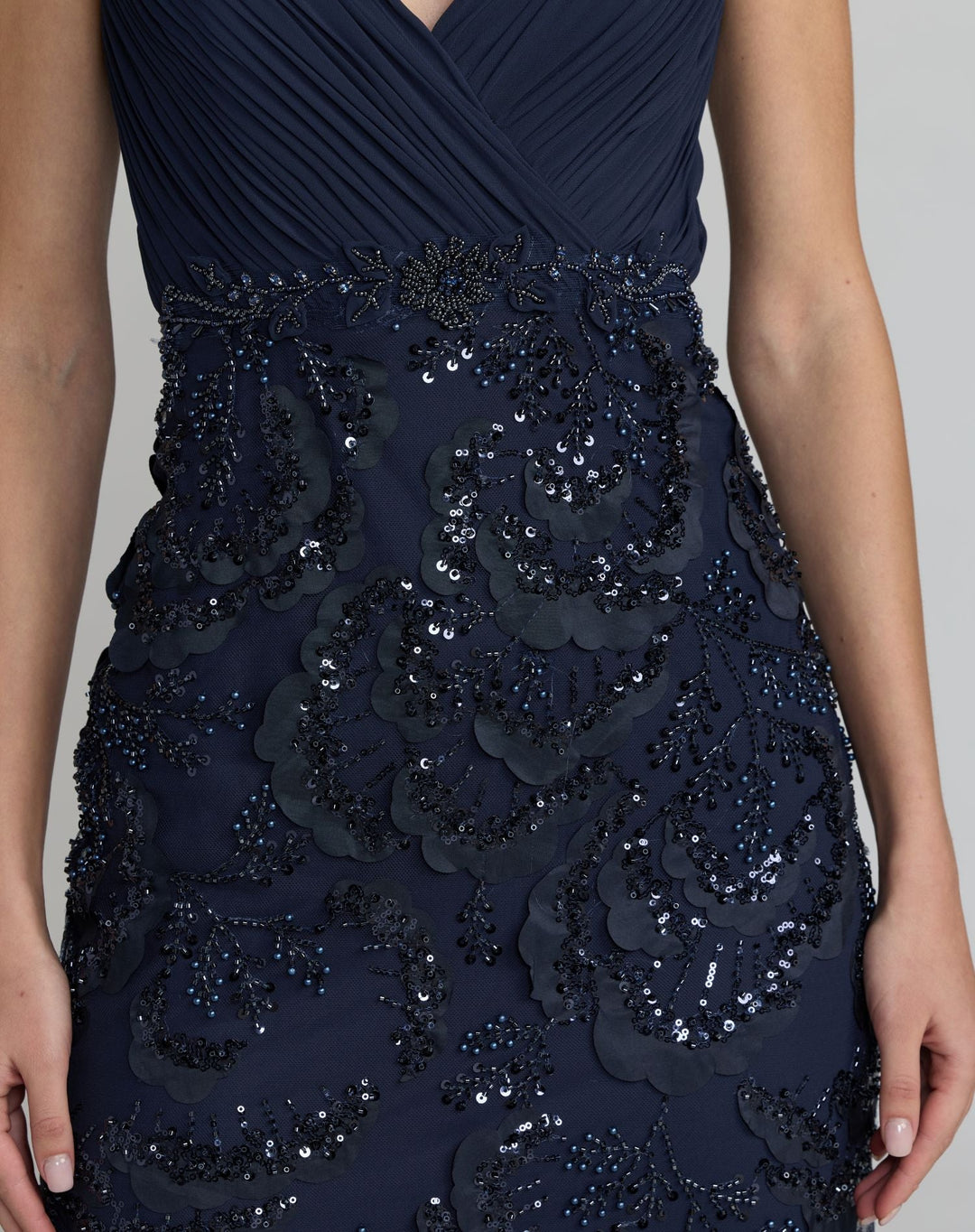 Mac Duggal 69022 Beaded Chiffon V-Neck Evening Dress