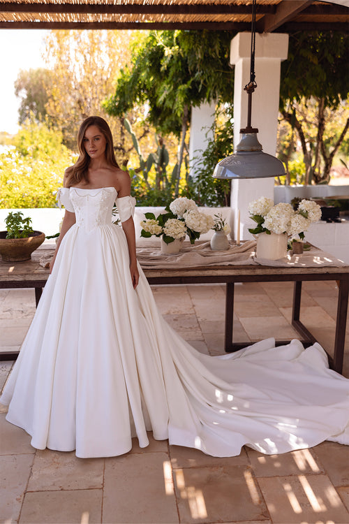 Maria Anette 5816 Off-the-Shoulder Bow Bridal Dress