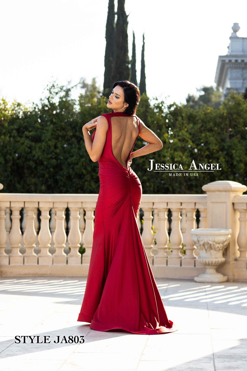 Jessica Angel 803 scooped open back gown back view