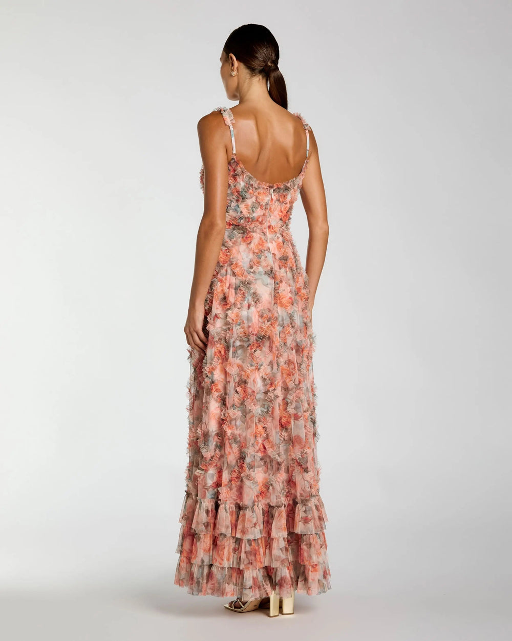 Multicolor Floral Ruffle Tiered Midi Dress - FOSTANI.com