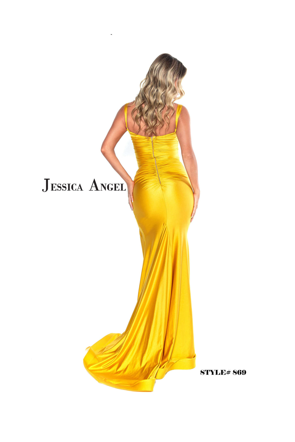 Jessica Angel 869 ruched gown back view