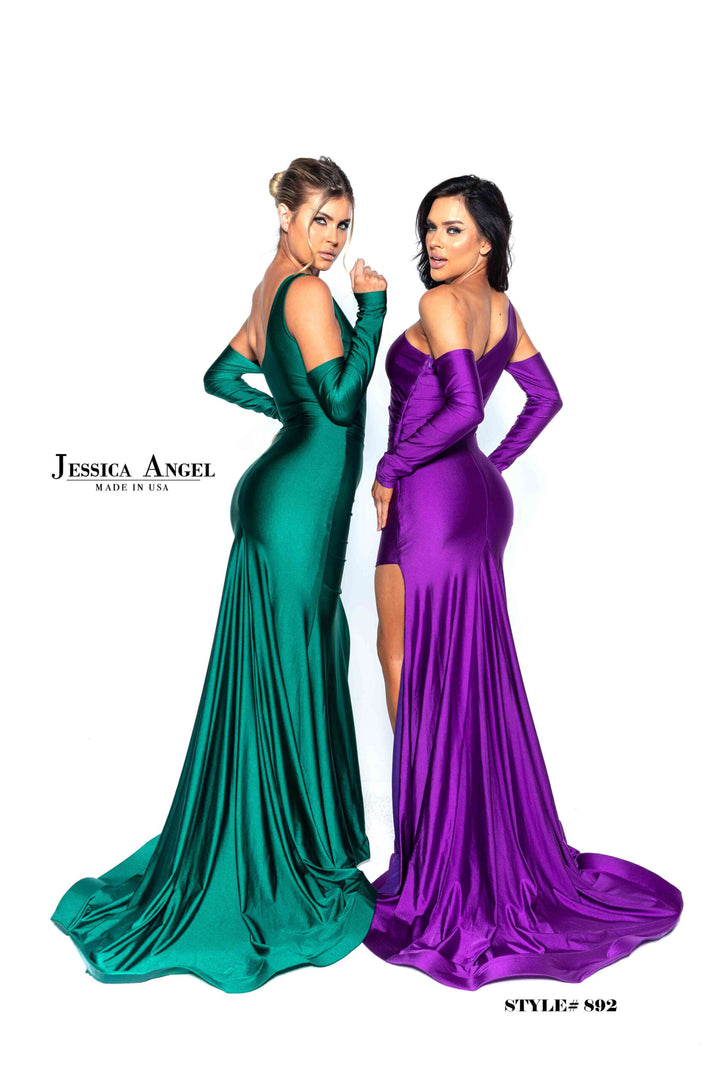 Jessica Angel 892 gowns with train back view 4