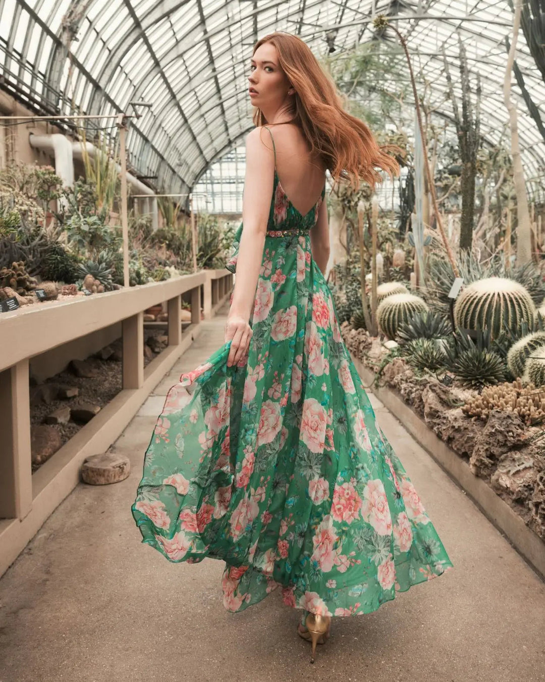 Mac Duggal 9175 Floral Print Ruffled Wrap Over A Line Gown
