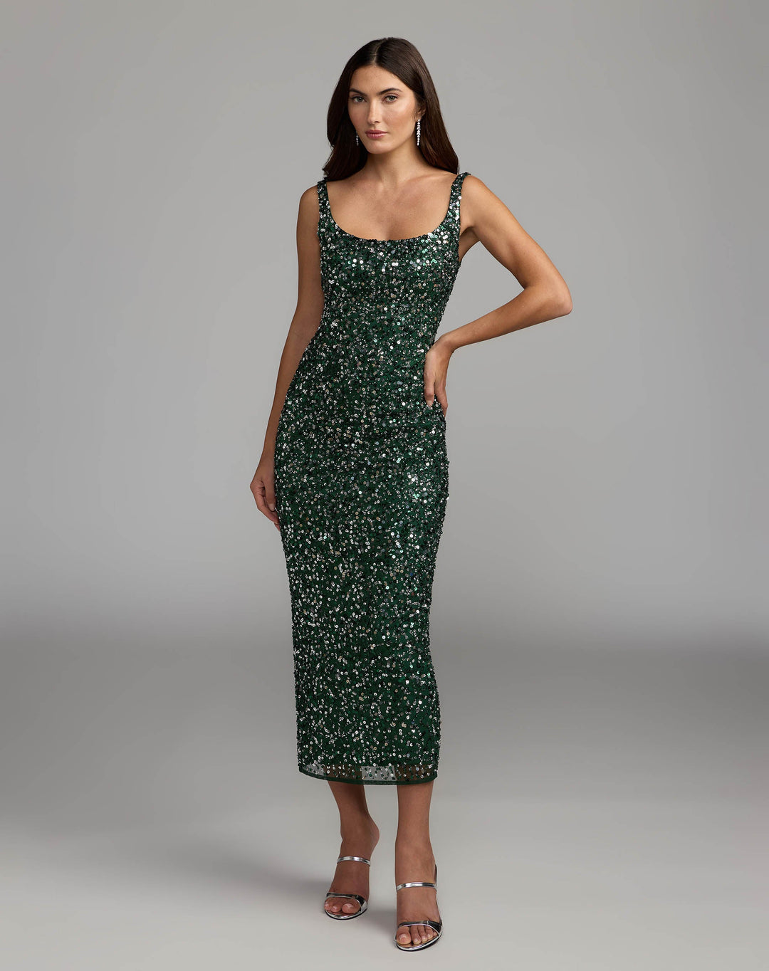 Mac Duggal 94441 Sequin Sleeveless Midi Dress