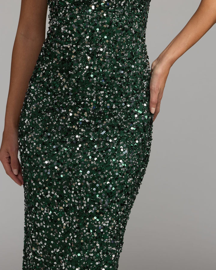 Mac Duggal 94441 Sequin Sleeveless Midi Dress