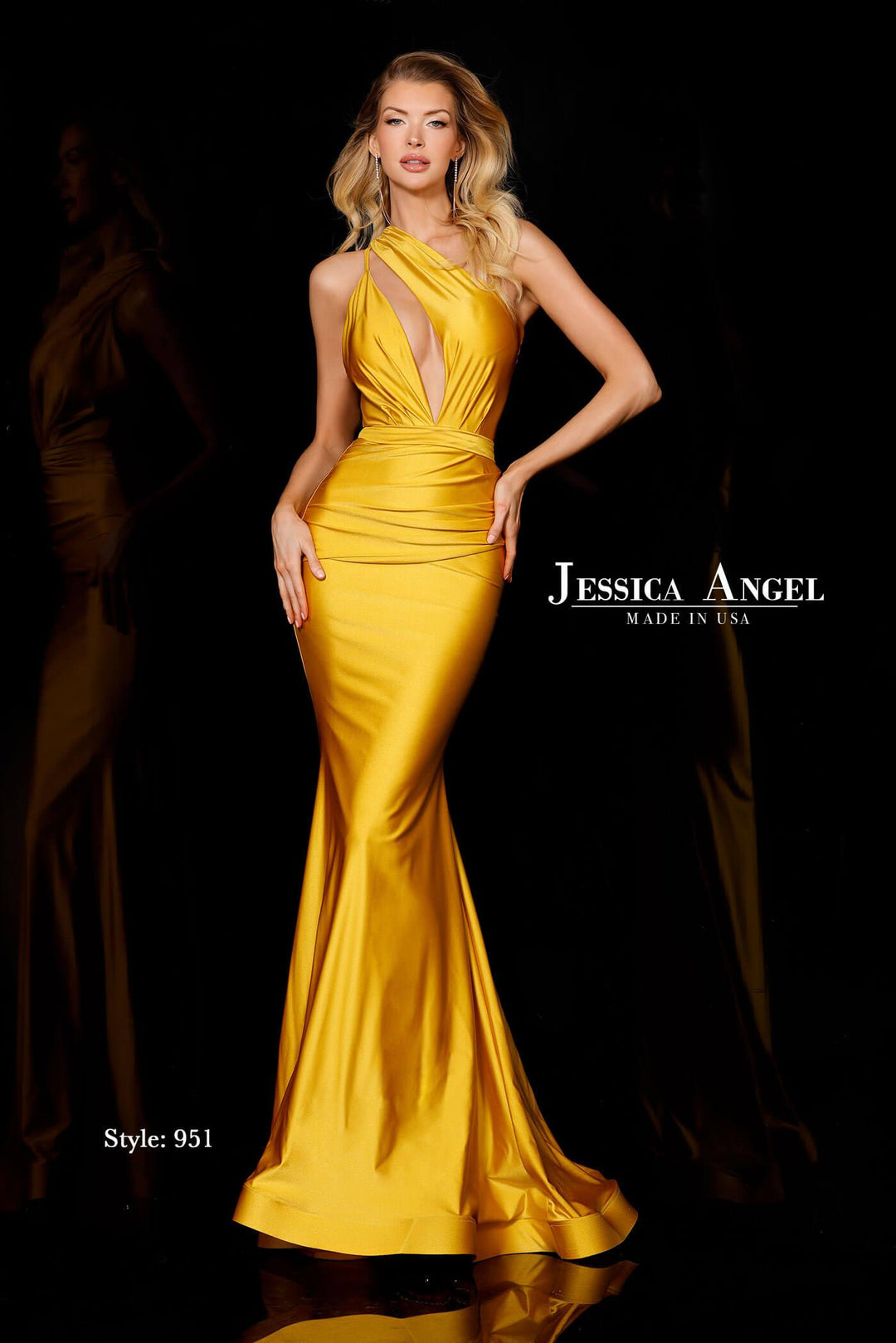 Jessica Angel 951 halter keyhole mermaid gown front view