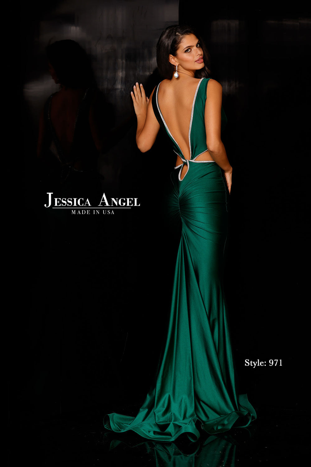 Jessica Angel 971 low V back mermaid gown back view