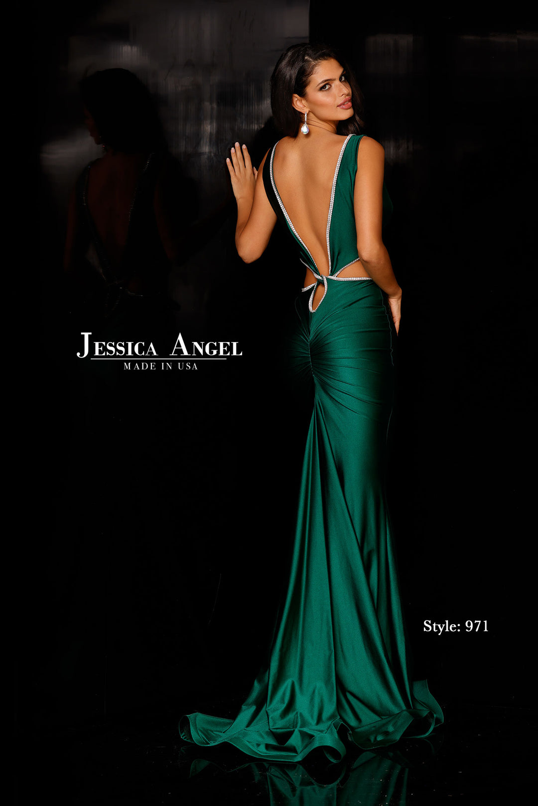 Jessica Angel 971 low V back mermaid gown back view