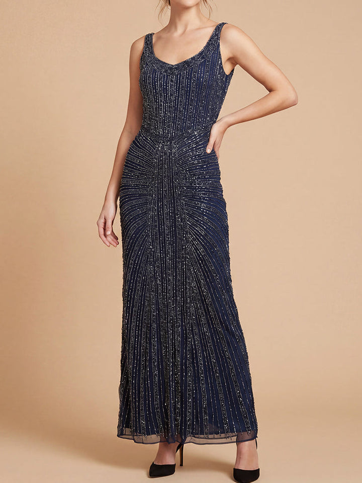 Lara 9920 Beaded V-Neck Gown