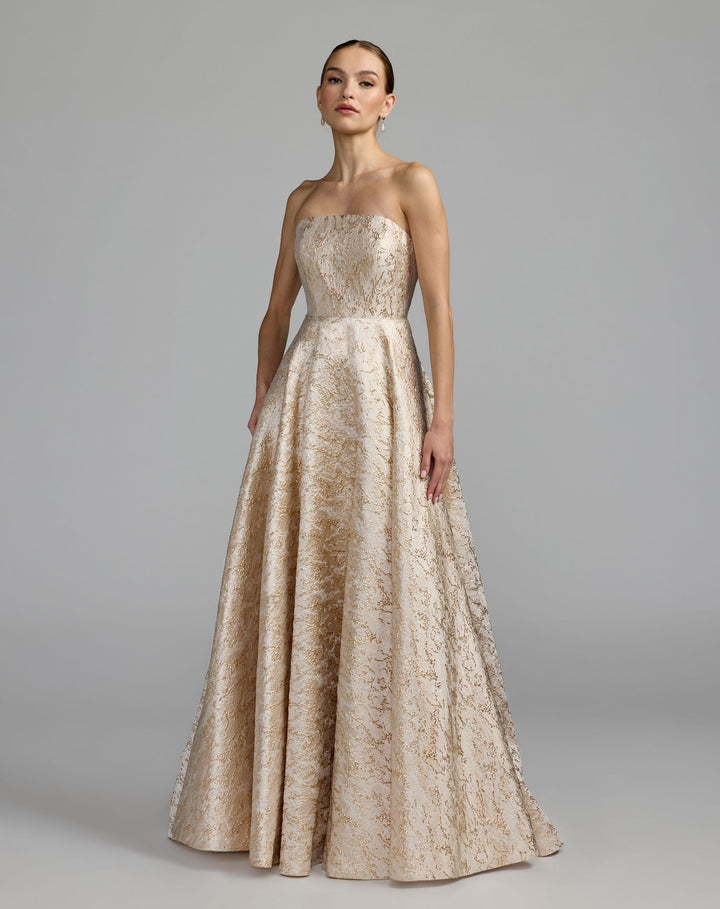 Mac Duggal 21052 Metallic Brocade Ball Gown