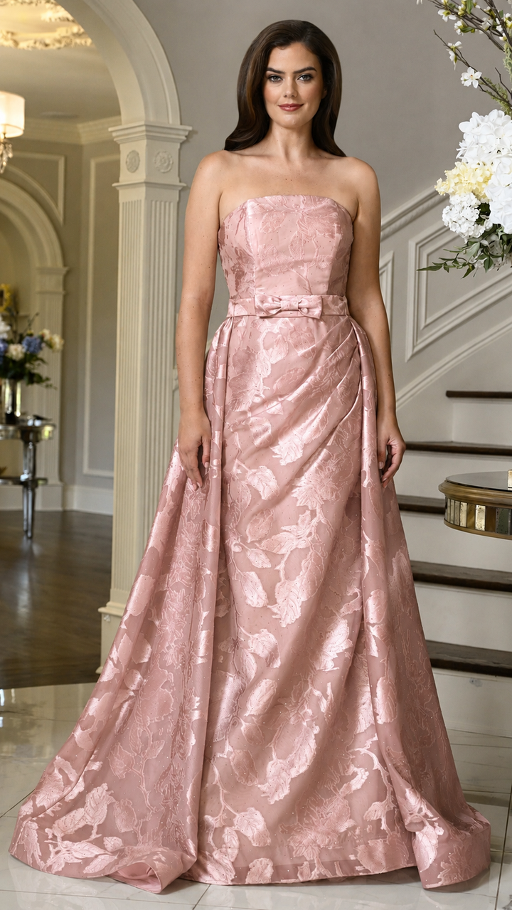 Rina Di Montella RD3638 Strapless Bow Waist A-Line Mother of the Bride Gown - alternate view