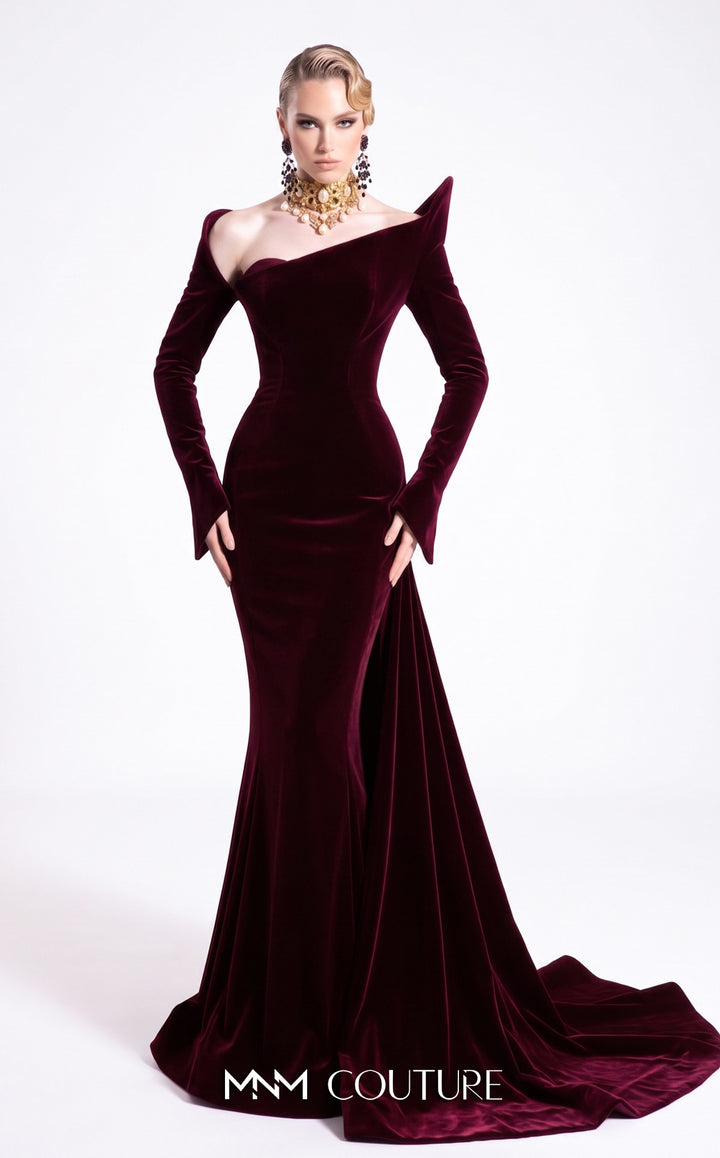 Fouad Sarkis F02910B evening gown, front view