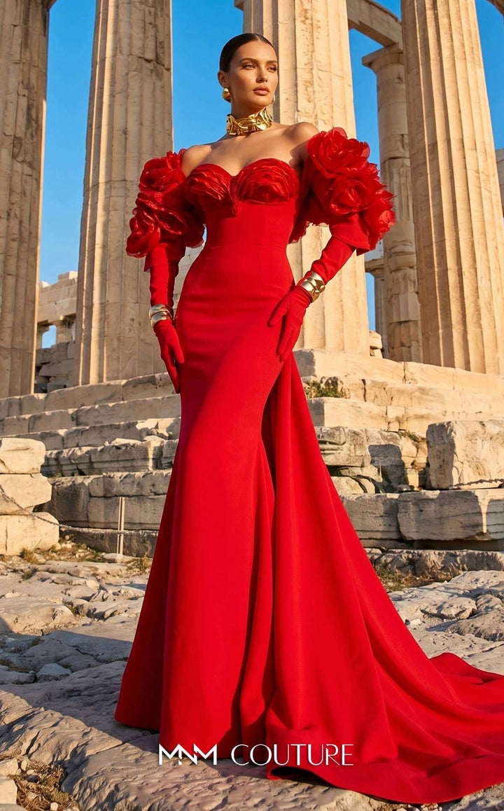 MNM Couture F02944: Luxury Gala Gown in Crepe and Taffeta with Jacket - FOSTANI.com