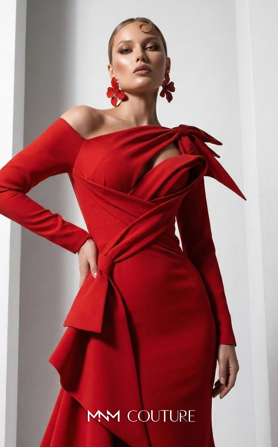 Fouad Sarkis F03001 gown, hip peplum detail