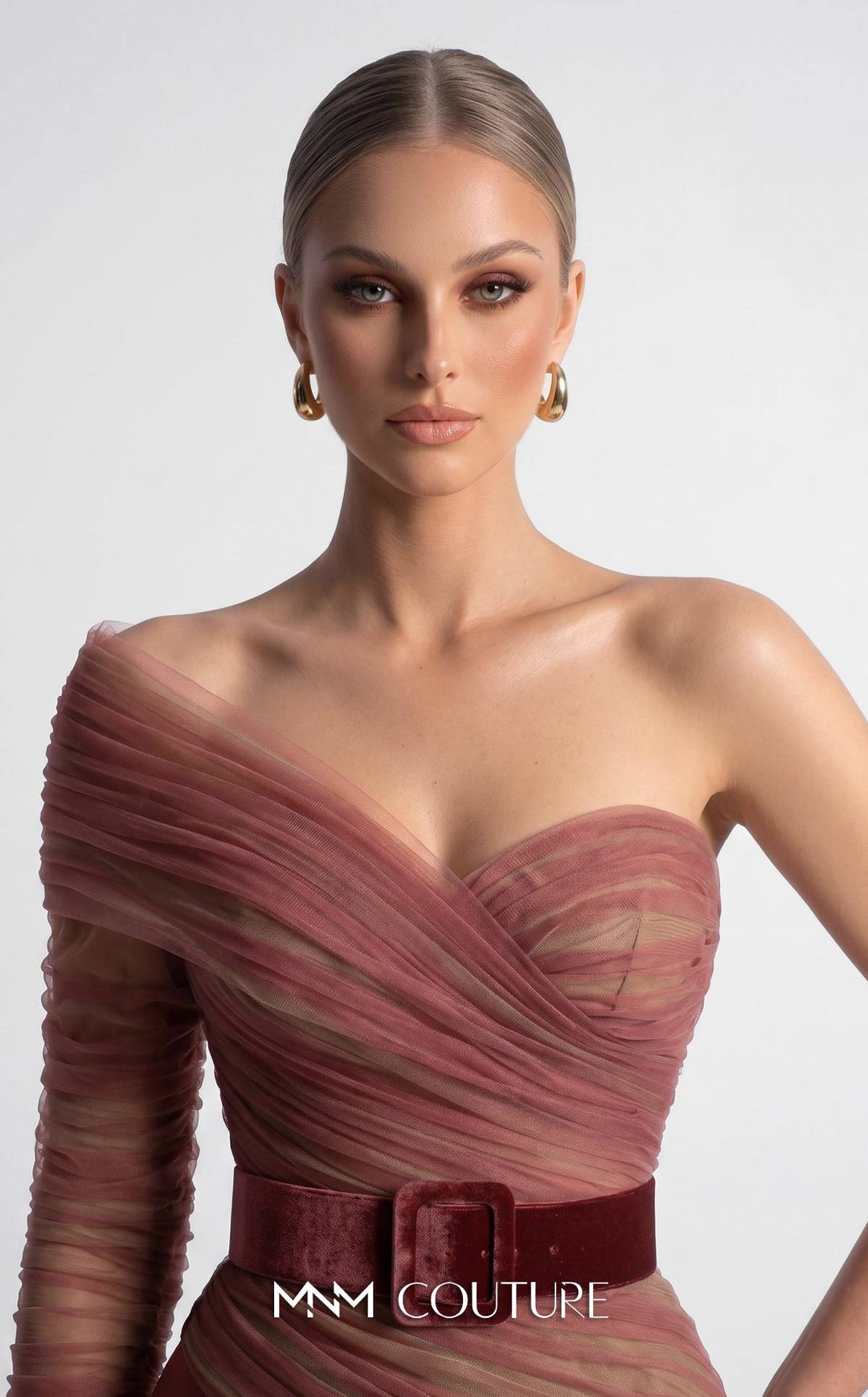 Fouad Sarkis F03008A gown, bodice and sleeve detail