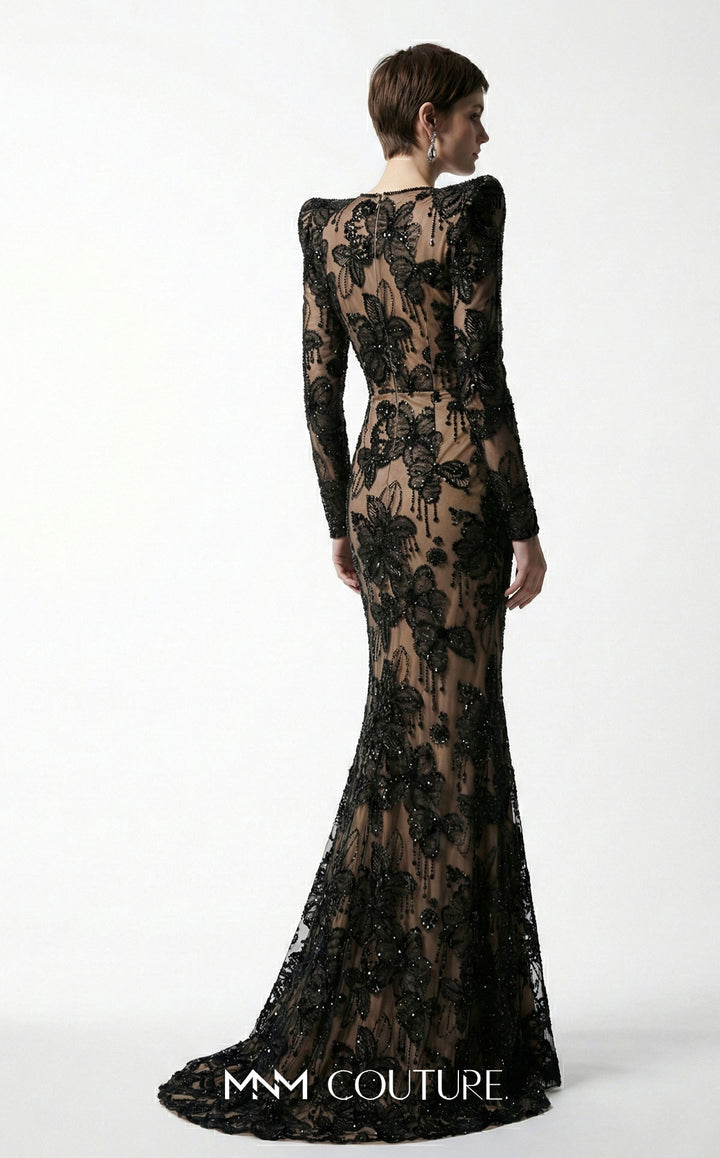 Fouad Sarkis F03021 long sleeve mermaid evening gown