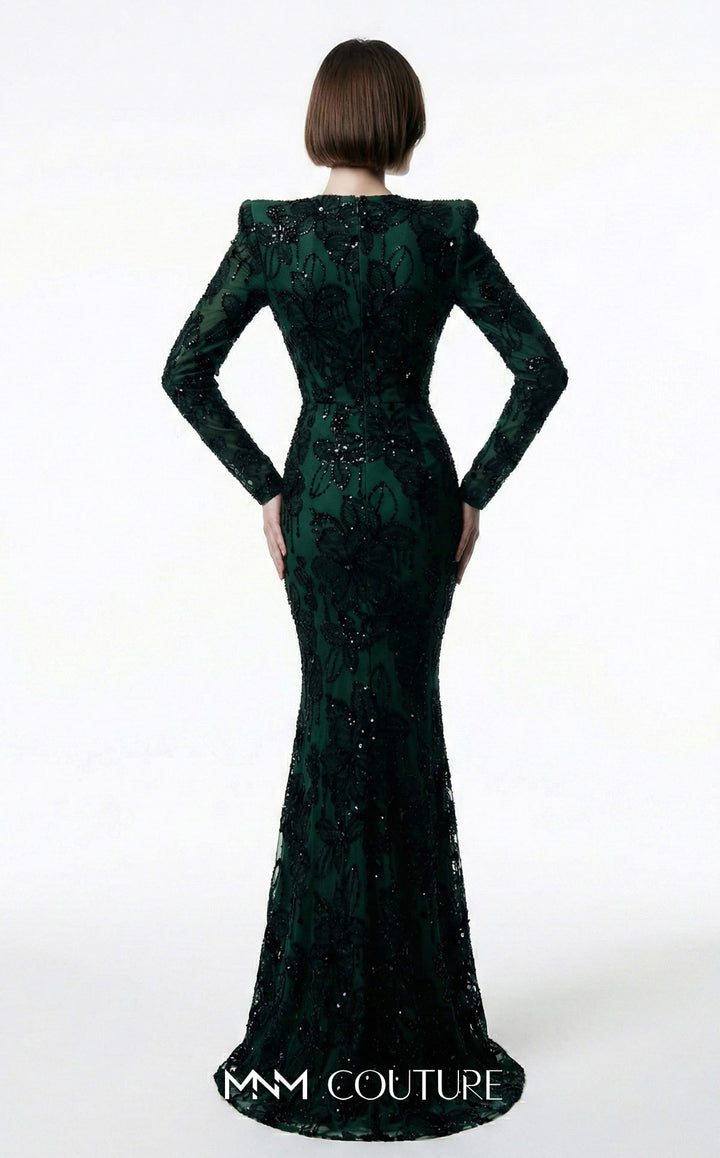 Fouad Sarkis F03021 long sleeve mermaid evening gown