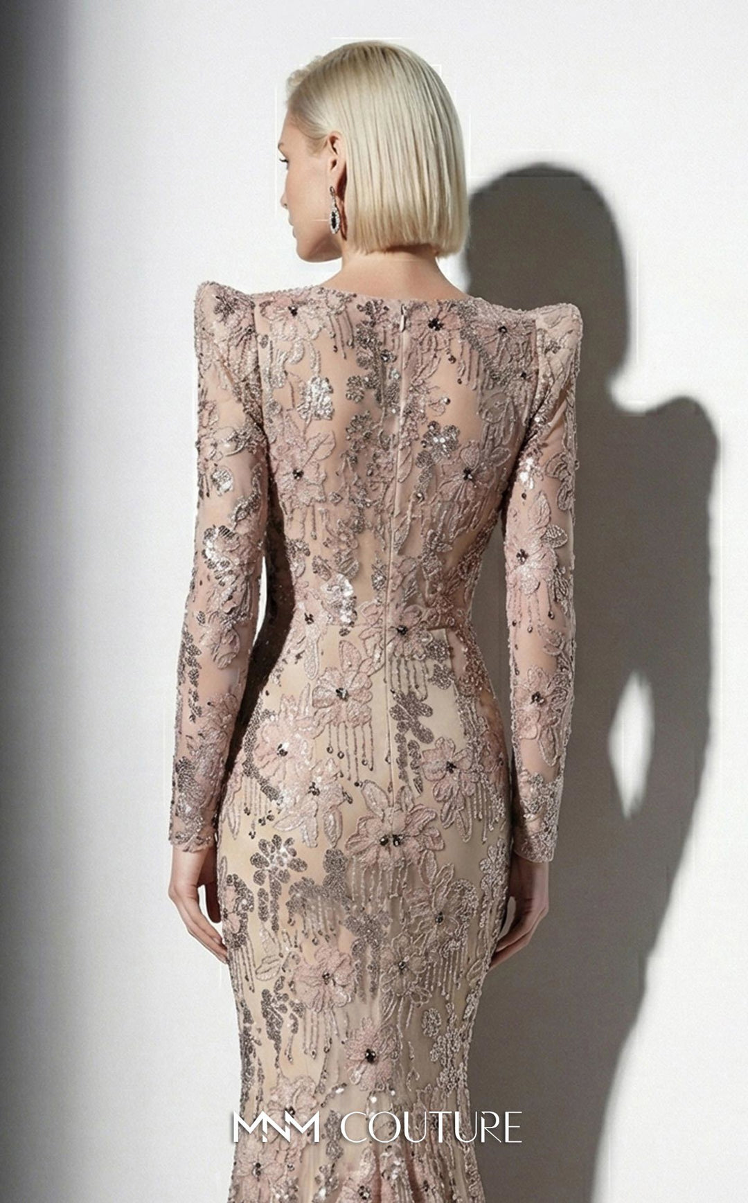 Fouad Sarkis F03021 long sleeve mermaid evening gown