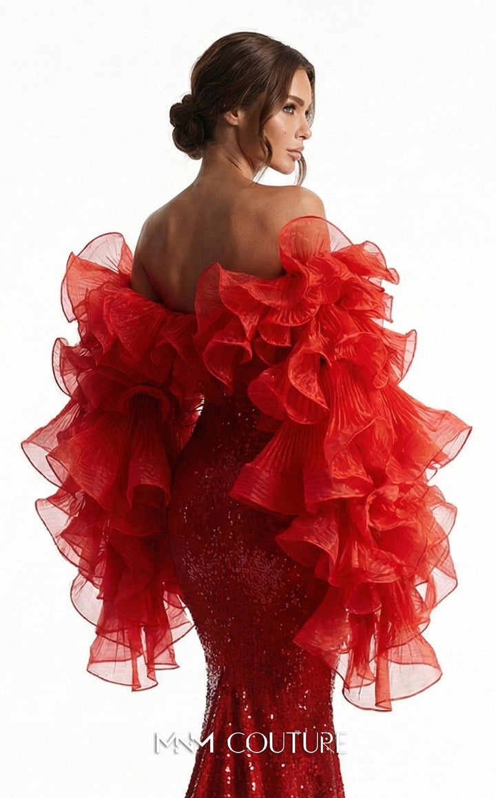 Fouad Sarkis F03029 back ruffle sleeve detail