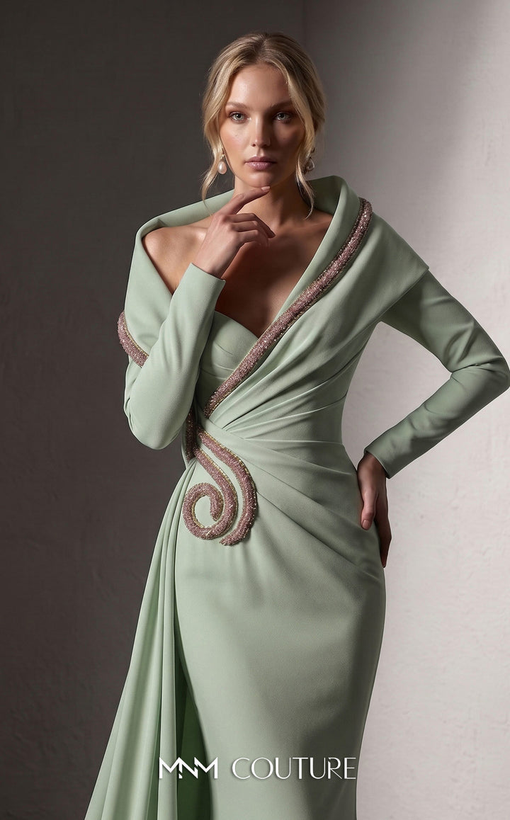 Fouad Sarkis F03038 Single-Shoulder Sweetheart Mermaid Couture Dress