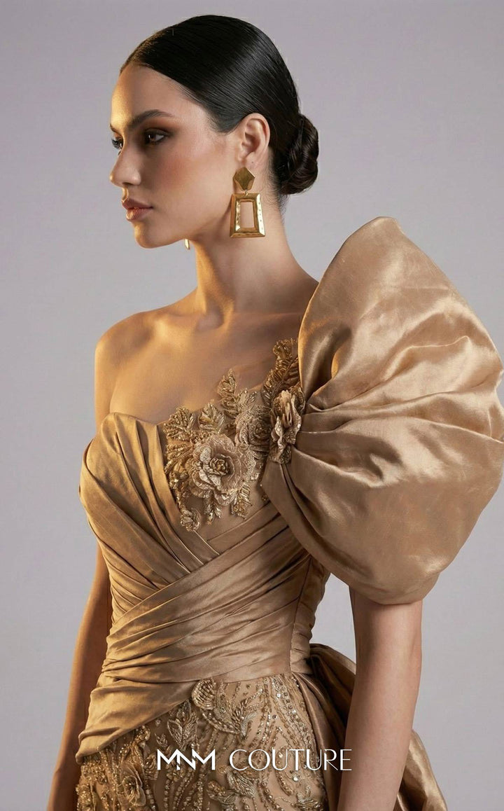 Fouad Sarkis F03065 gown, skirt and overskirt detail