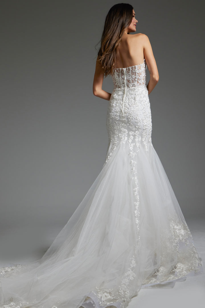 Jovani JB07260 Off White Embellished Mermaid Bridal Dress