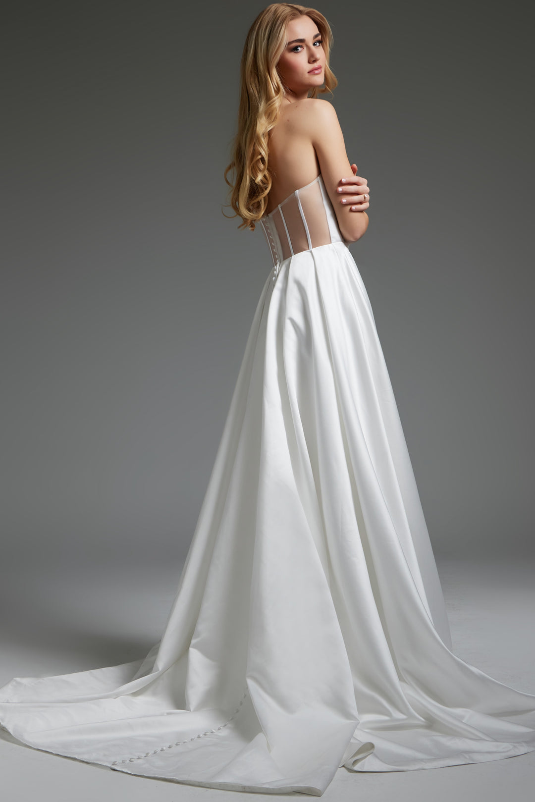 Jovani JB40825 Sweetheart Neckline Corset Bodice Wedding Dress