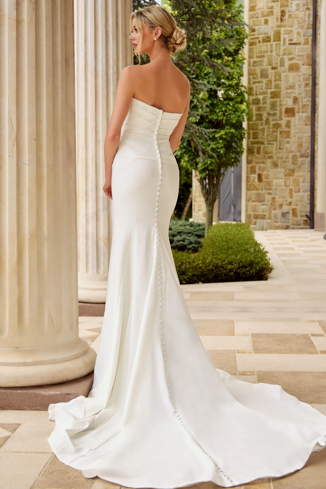 Jovani JB45112 Strapless Sweetheart Crepe Bridal Gown