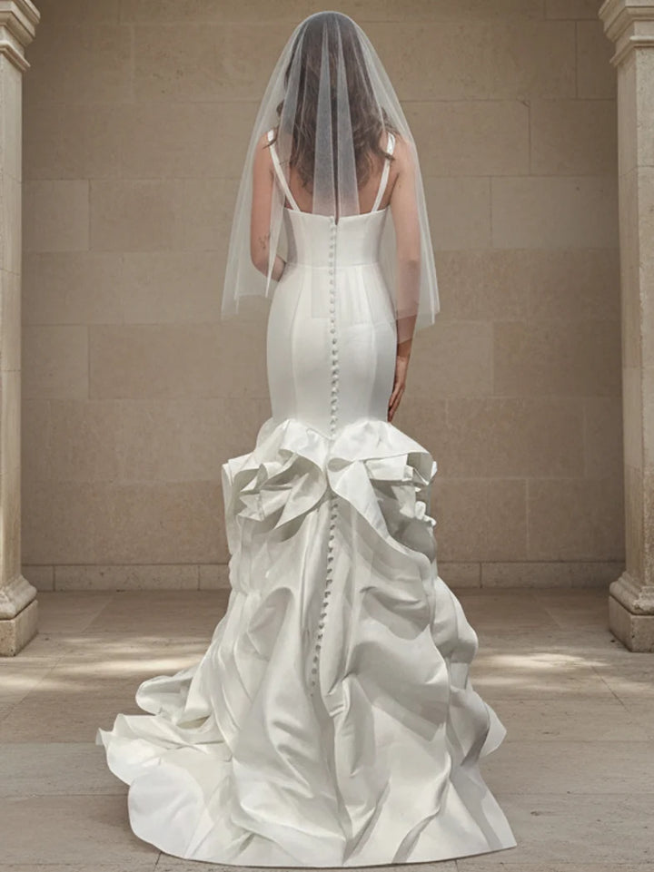 Jovani JB45569 Sculpted Ruffled Mermaid Bridal Gow