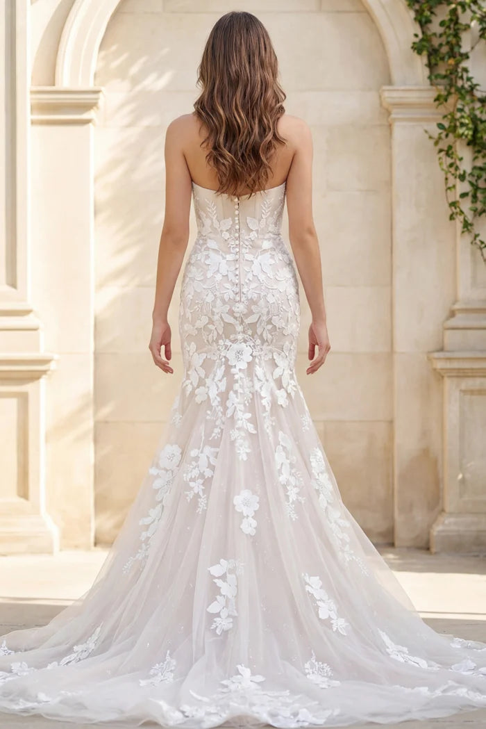 Jovani JB99063 Floral Lace Bridal Gown With Sparkle Tulle