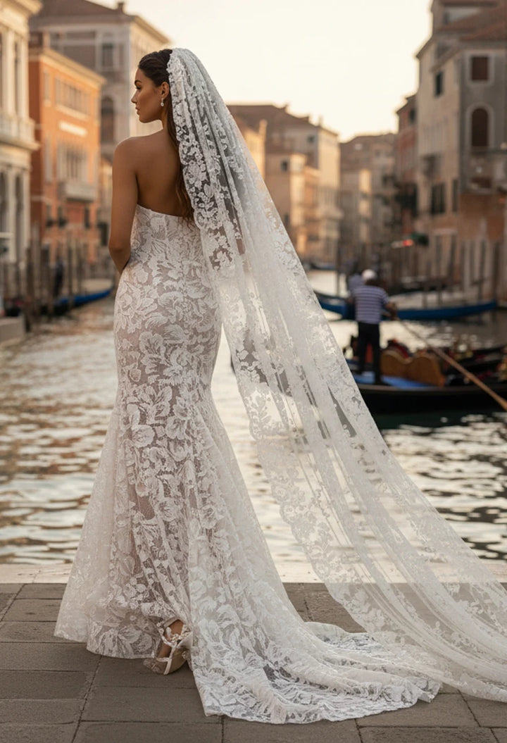 Jovani JB99067 Floral Lace Bridal Gown With Sparkle Tulle