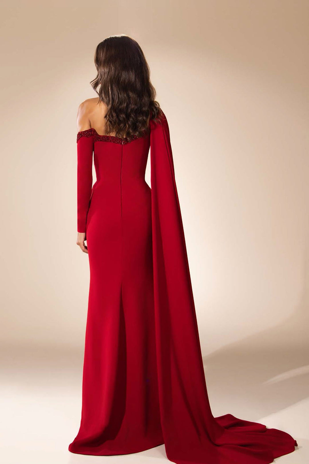 Cape-Back Column Dress - FOSTANI.com