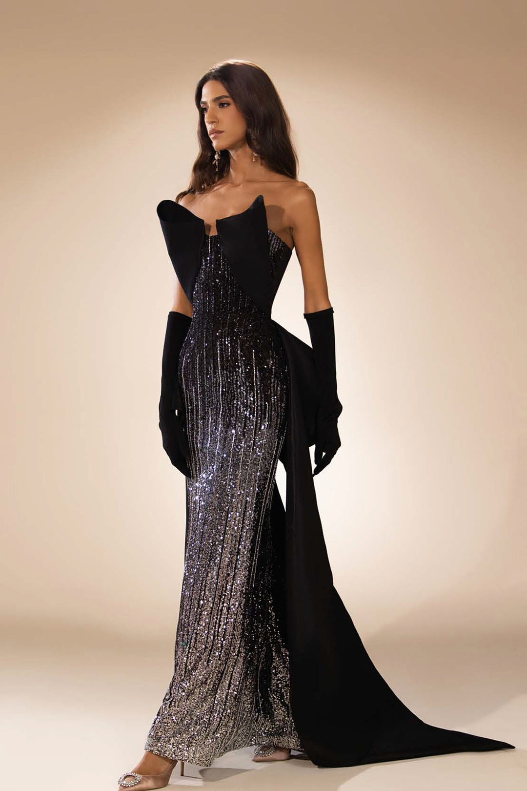 Fitted Embroidery Column Dress - FOSTANI.com