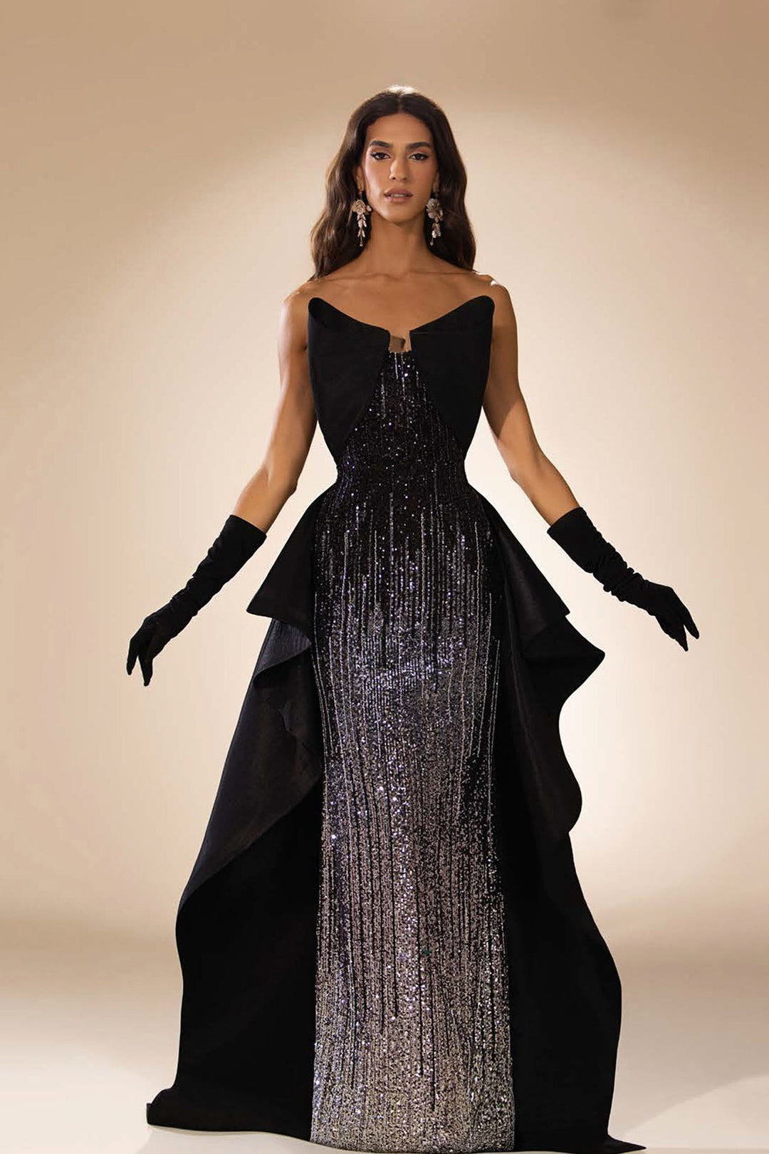 Fitted Embroidery Column Dress - FOSTANI.com
