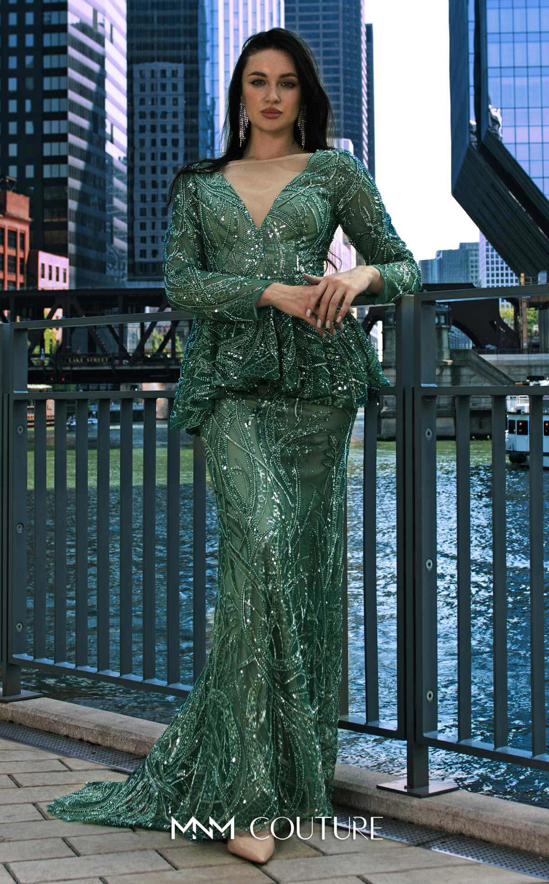 MNM Couture M1140 : Elegant Sequined Mermaid Dress - FOSTANI.com