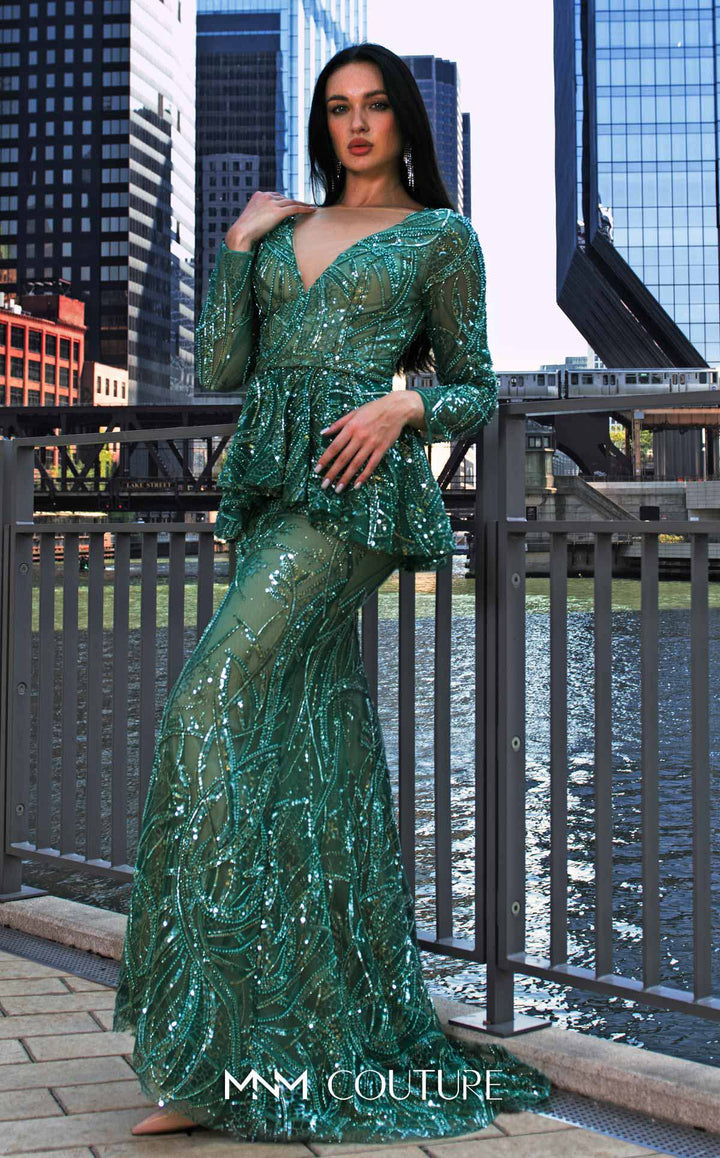 MNM Couture M1140 : Elegant Sequined Mermaid Dress - FOSTANI.com