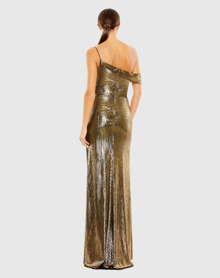 Mac Duggal 26728 Metallic Off The Shoulder Gown