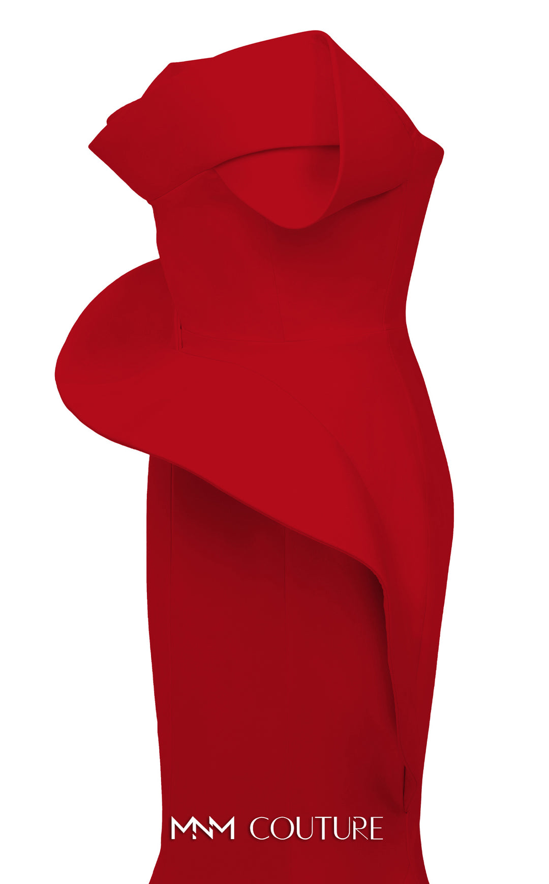 MNM Couture N0640 Strapless Asymmetric Peplum Mermaid Evening Gown