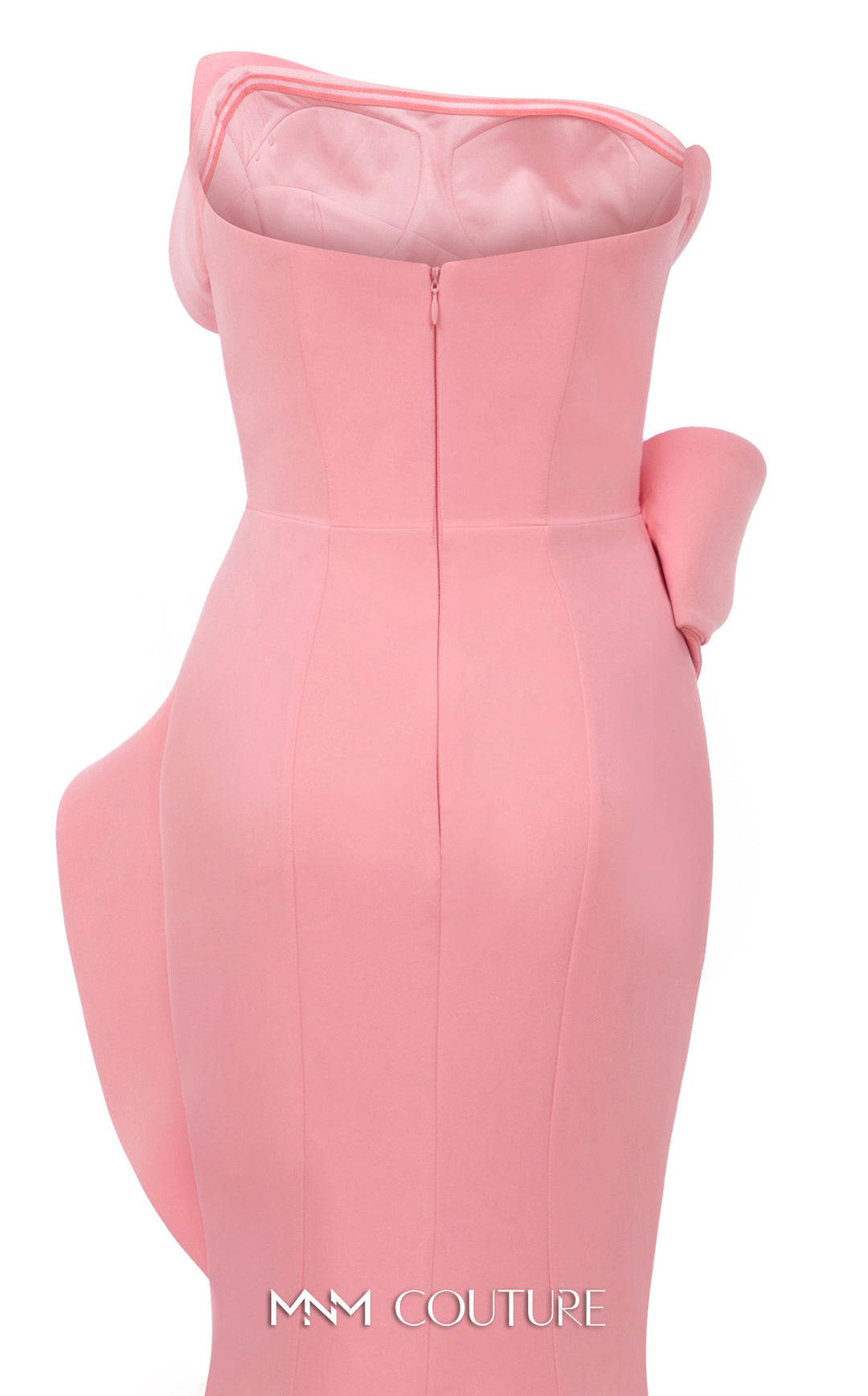MNM Couture N0640 Strapless Asymmetric Peplum Mermaid Evening Gown