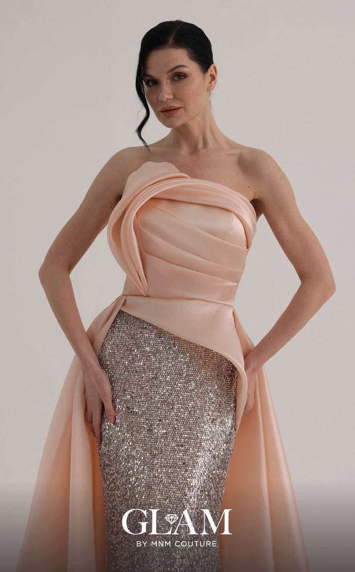 MNM Couture O07863 Strapless Sleeveless A-Line Couture Dress