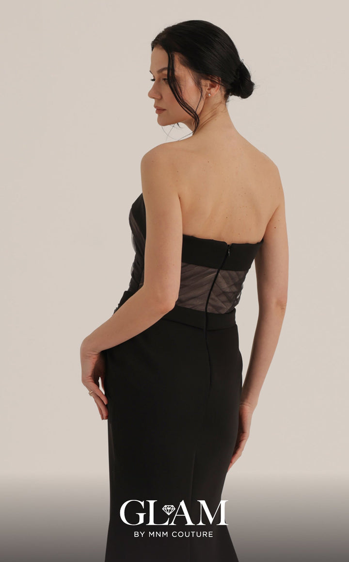 MNM O07868 Strapless Sleeveless Mermaid Couture Dress