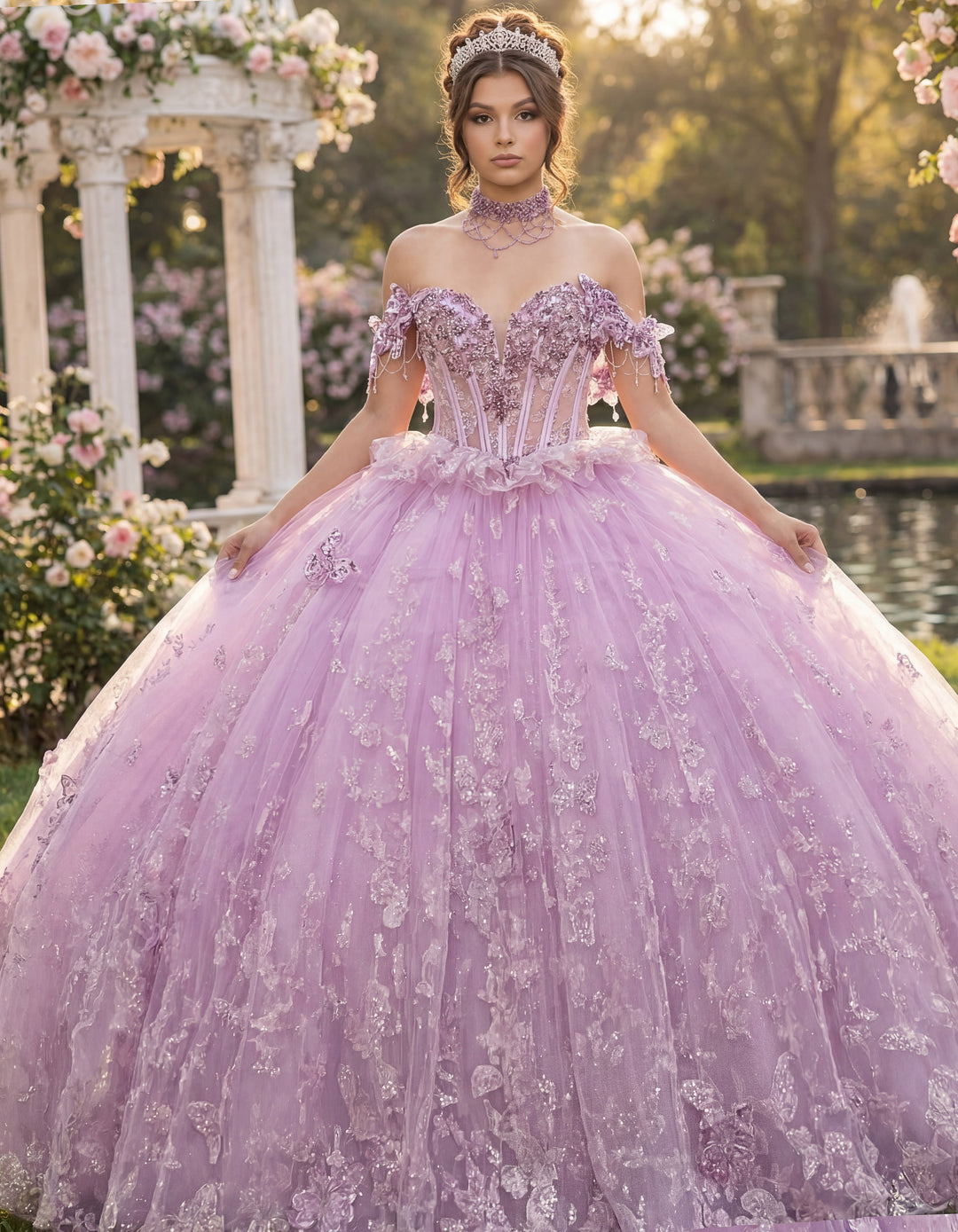 Jovani Q48441 Ball Gown with Off Shoulder Corset
