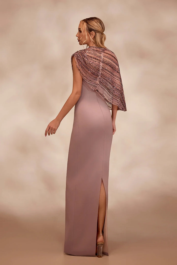 RTW4- Rosewood strapless crepe dress  with draping at the waist - FOSTANI.com
