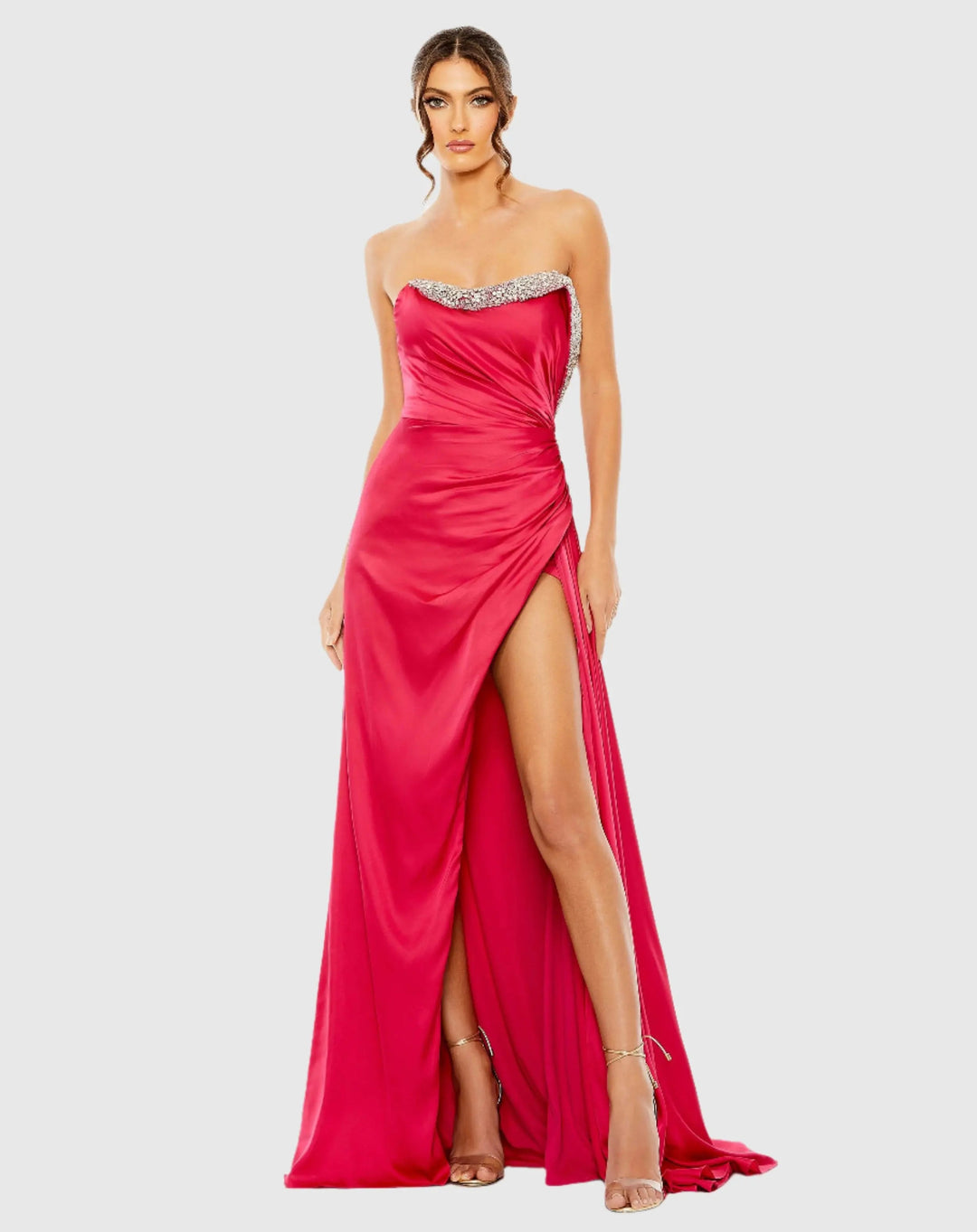 Mac Duggal 11691 Strapless Ruched Embellished Gown