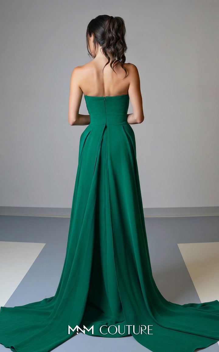 MNM Couture V07539 Asymmetrical Sleeveless Crepe Couture