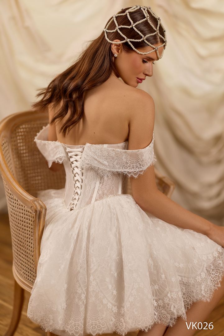 Vissaria VK026 Off Shoulder Strapless Corset Boning Dress - FOSTANI.com