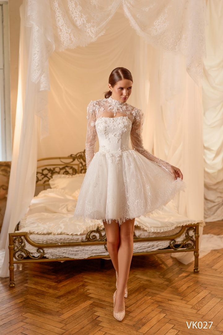Vissaria VK027 High Neck Sleeveless Corset Boning Dress - FOSTANI.com