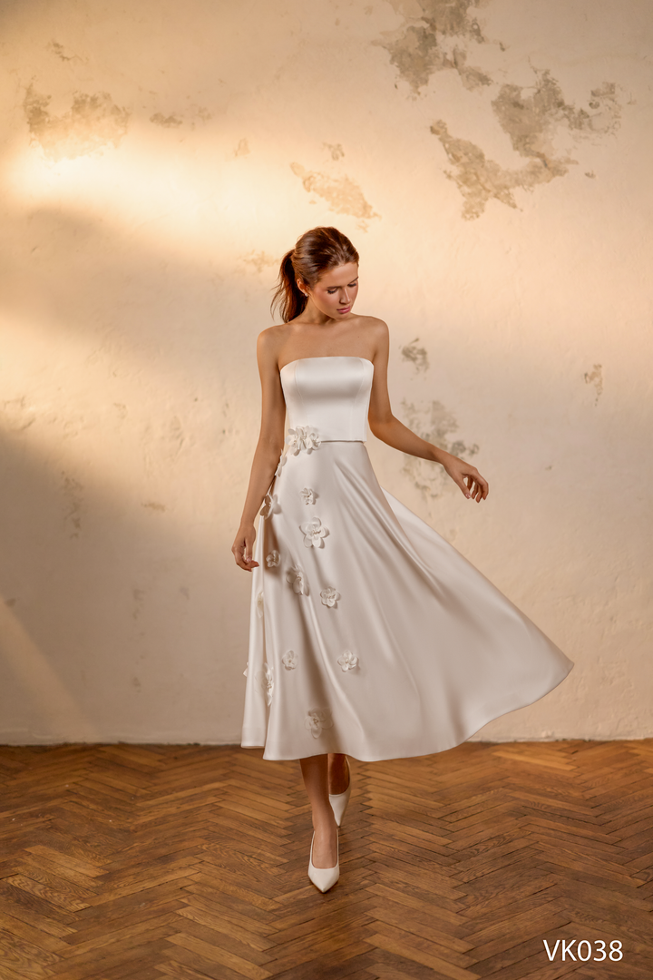 Vissaria VK038 High Crew Neckline Sleeveless Corset Dress - FOSTANI.com